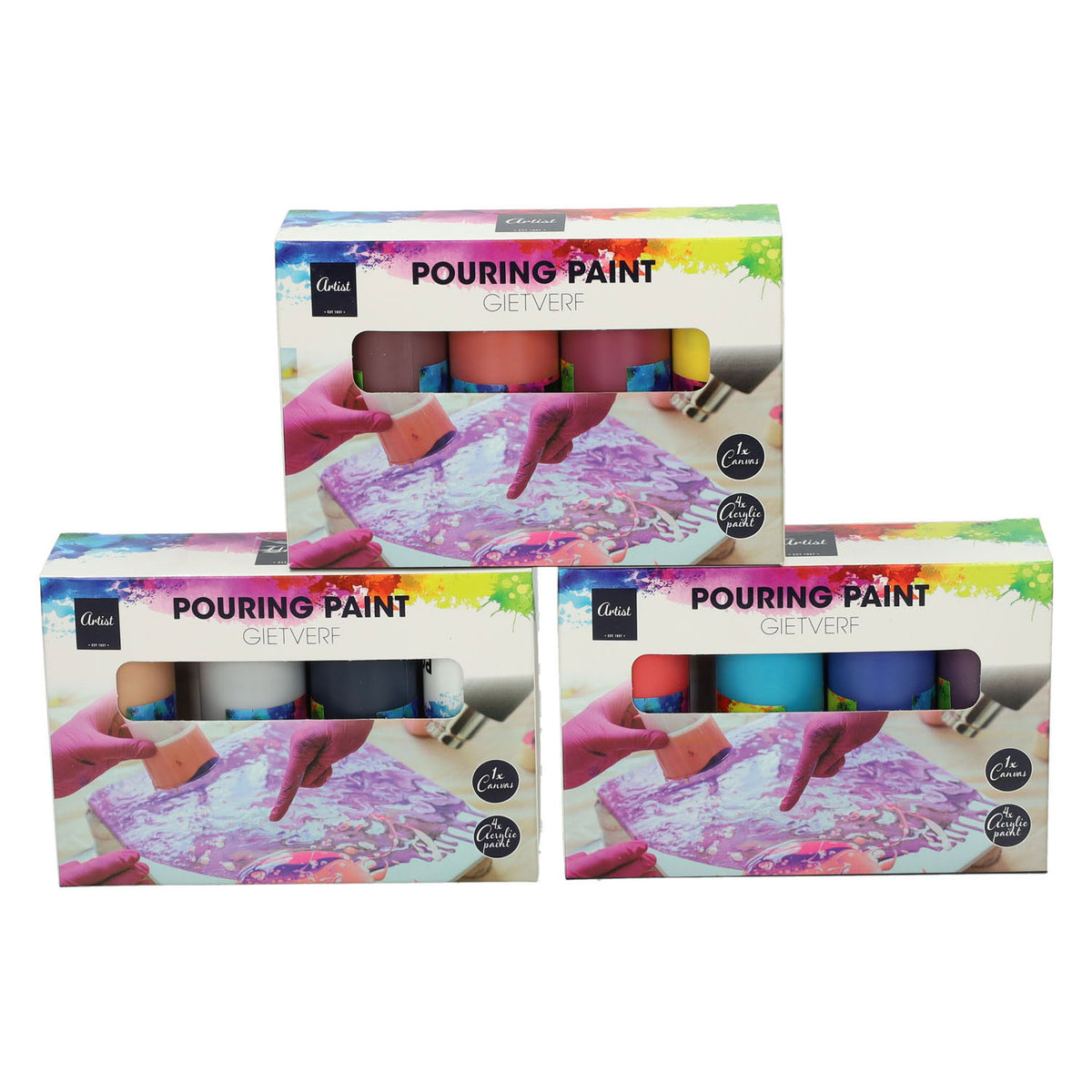 Vernice acrilica colabile, 4 colori