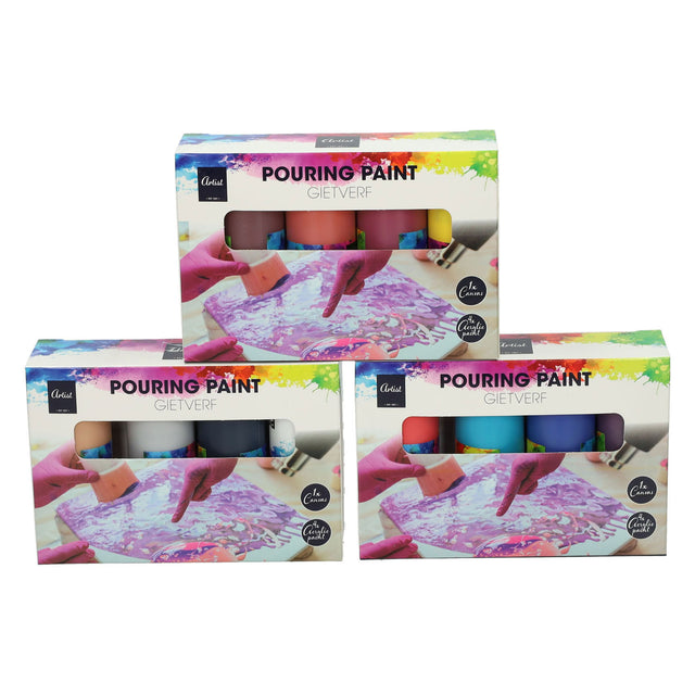 Vernice acrilica colabile, 4 colori