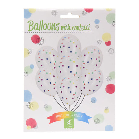 Palloncini con coriandoli multicolori, 8 pz.