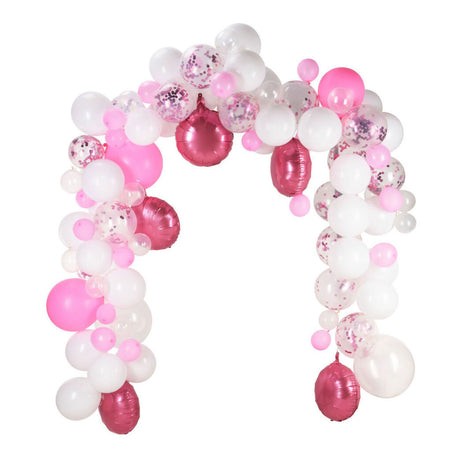 Costruisci il tuo set arco per palloncini rosa, 120 pezzi.
