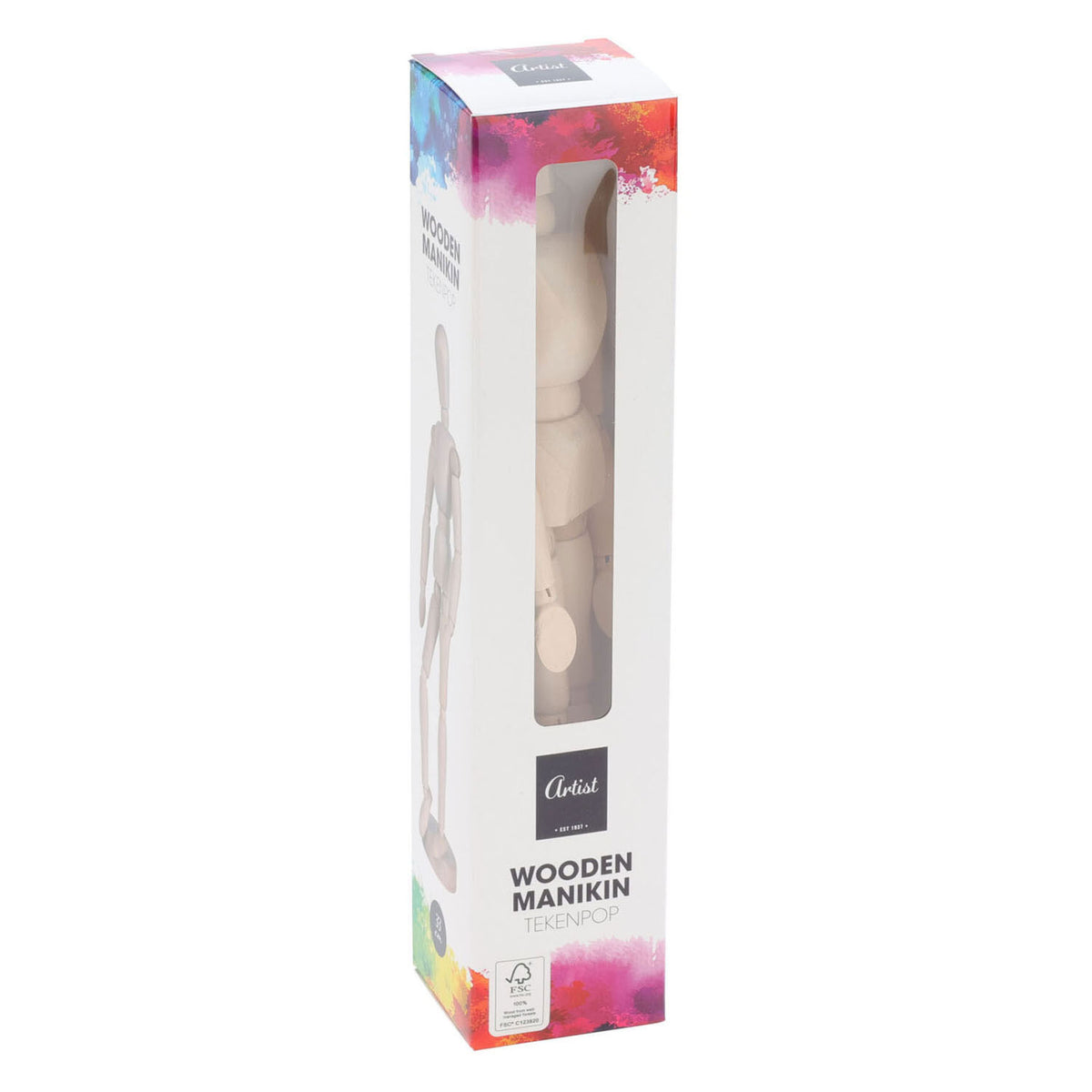 Bambola da disegno in legno, 33 cm