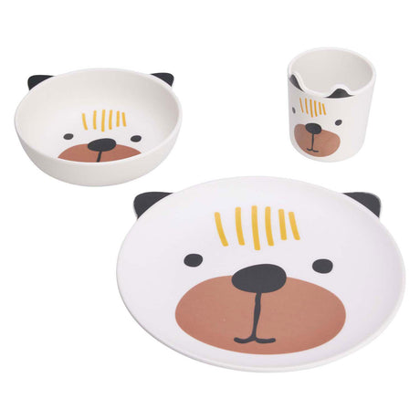 Set stoviglie per bambini in melamina - cane, 3 pezzi.