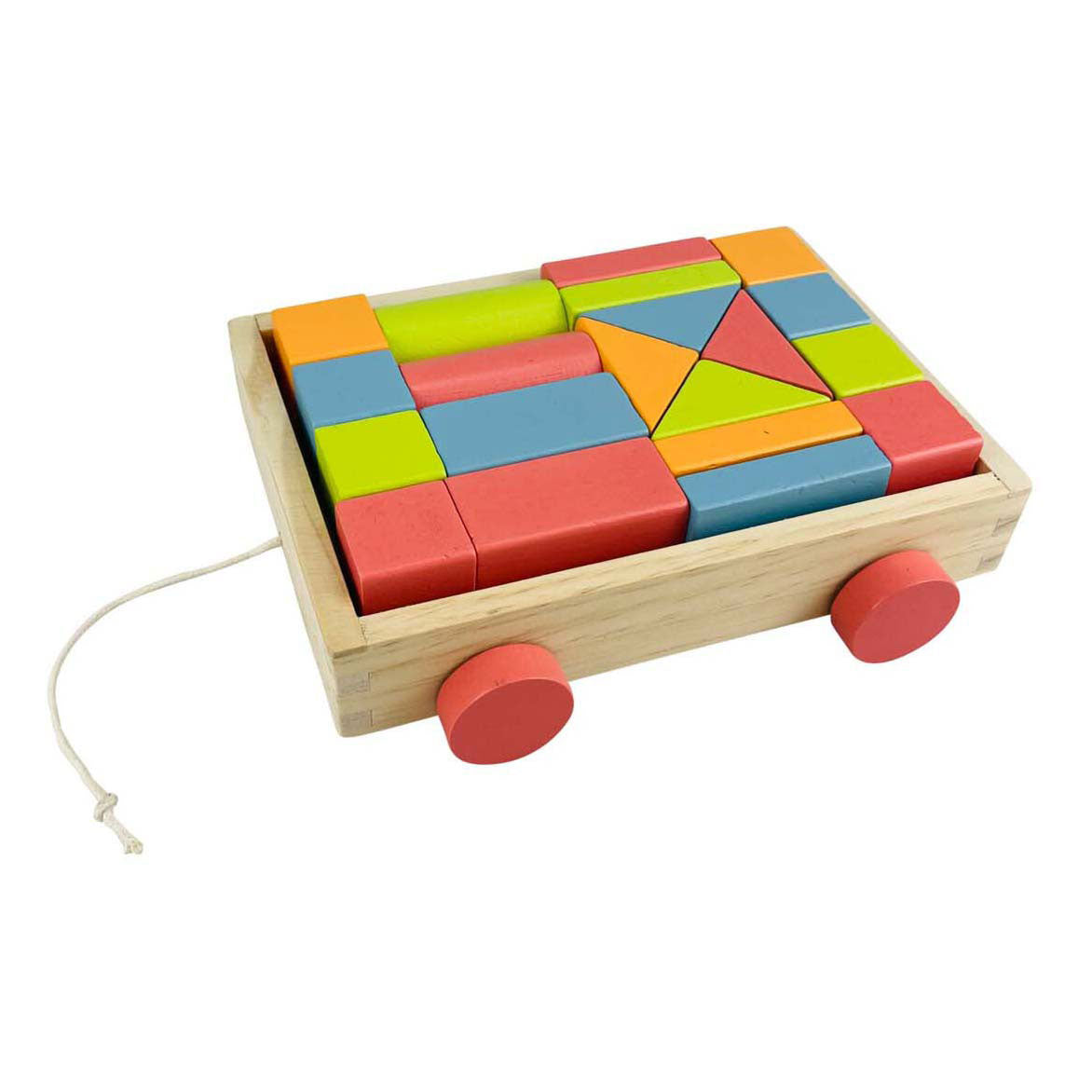 Carrello in blocchi di legno, 20 pezzi.
