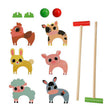 Gioco di croquet in legno con animali da fattoria