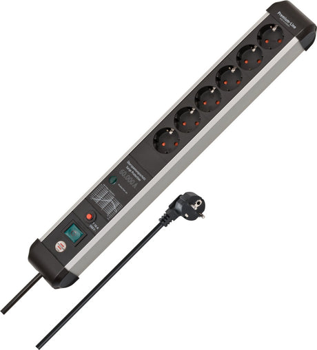 Presa multipla Brennerstuhl premium-protect-line 60.000a con protezione da sovratensione 6 vie 5m h05vv-f 3g1,5