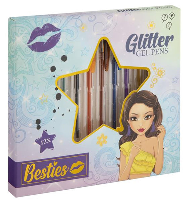 Besties Glittergelpennen, 12st.