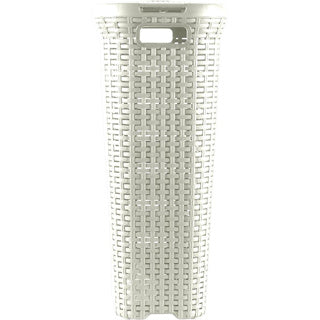 Portabiancheria Curver style con coperchio stile rattan 40 litri avorio 45x26x62cm