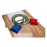 Bex Sport Bex Cornhole Family – Gioco di lancio americano – Gioco di pouf – Set compatto di cornhole con 1 tavolo da gioco (60x30x7 cm) – inclusi 8 pouf – a partire da 8 anni