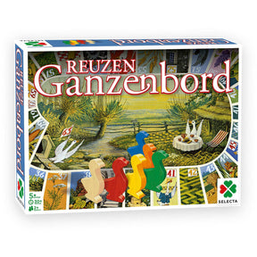Tabellone tattico Selecta con oca gigante - classico gioco da tavolo in formato extra grande - incluso tabellone di gioco, oche di legno e dadi - da 5 anni
