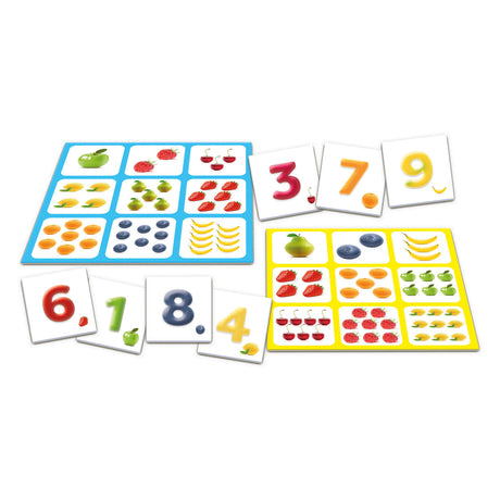 Tattica dei numeri della frutta del lotto - gioco di carte - cerca trova - gioco per famiglie - 2-4 giocatori - da 3 anni