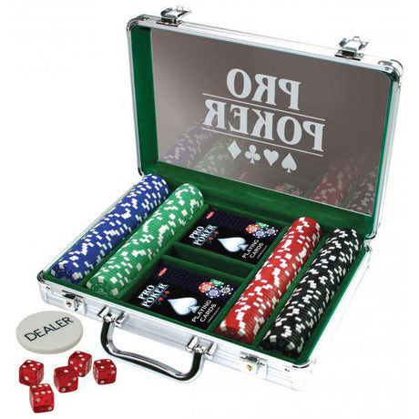 Set poker Tactic pro - set poker - custodia in alluminio di lusso - 200 fiches da 11,5 grammi - comprese carte, dadi e pulsante del mazziere - da 14 anni