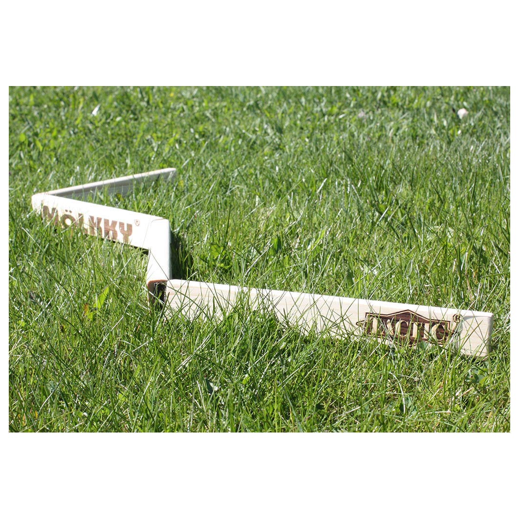 Tattica mölkky mölkkaari da lancio con l'arco - gioco di cattura e lancio - gioco di lancio in legno originale finlandese - legno di faggio sostenibile - con app di punteggio gratuita