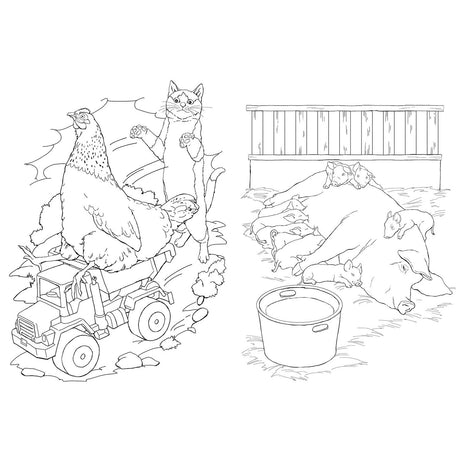 Libro da colorare Selecta Tactic Farm Animals - 48 pagine - libro da colorare per bambini - fattoria - da 2 anni