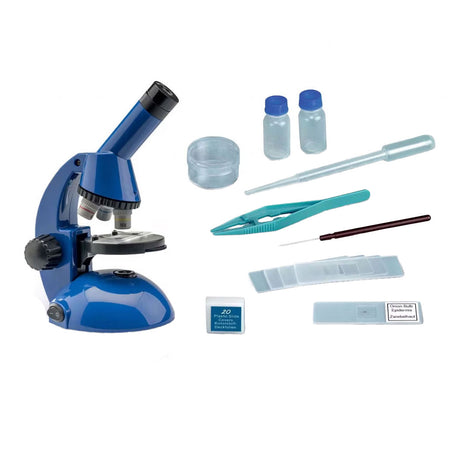 Microscopio Kosmos My Discovery – set per esperimenti – scopri da vicino il micromondo – incluso microscopio 2 in 1, preparati e carte d'ingrandimento – il mio primo microscopio