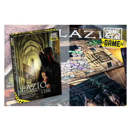 Tattica scena del crimine lazio 1356 – gioco da tavolo – gioco del crimine – mistero storico in un monastero – indagine approfondita e deduzione – serie scena del crimine – game storm studio -1 o più giocatori – da 18 anni