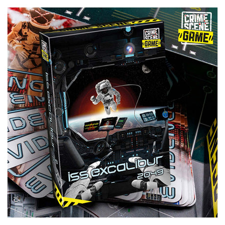 Tactic Crime Scene Iss Excalibur 2049 – gioco da tavolo – gioco del crimine – mistero futuristico nello spazio – indagine approfondita e deduzione – serie della scena del crimine – Game Storm Studio – 1 o più giocatori – da 18 anni