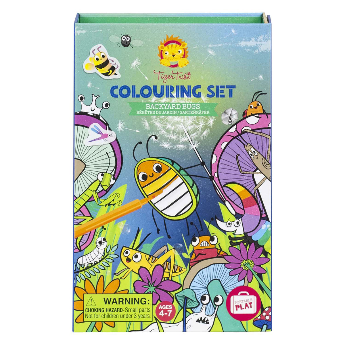 Set da colorare della tribù delle tigri creature da giardino da colorare divertenti per bambini - set creativo.