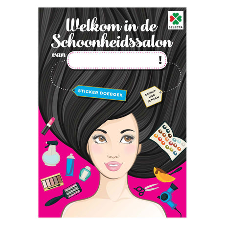 Seleziona un benvenuto nel mio libro di adesivi del salone di bellezza