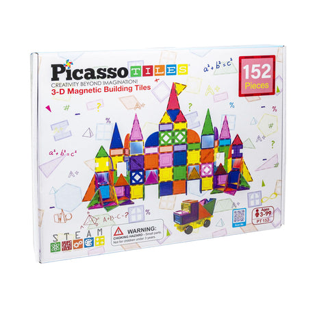 Tattica delle piastrelle Picasso - giocattoli di costruzione - piastrelle magnetiche - piastrelle magnetiche - set di blocchi e specchi - giocattoli a stelo - giocattoli di costruzione creativi - 152 pezzi - da 3 anni