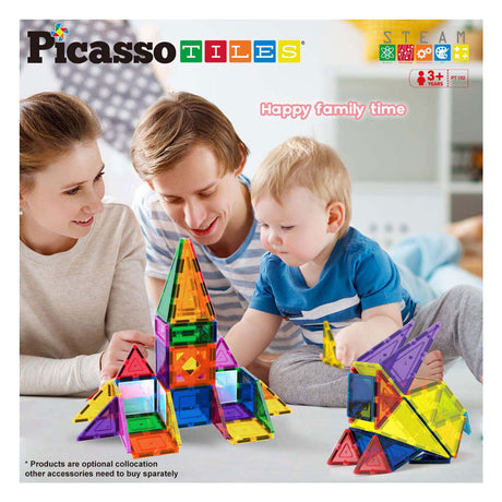 Tattica delle piastrelle Picasso - giocattoli di costruzione - piastrelle magnetiche - piastrelle magnetiche - set di blocchi e specchi - giocattoli a stelo - giocattoli di costruzione creativi - 152 pezzi - da 3 anni