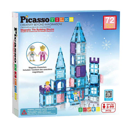 Tattica delle piastrelle Picasso - giocattoli di costruzione - piastrelle magnetiche - piastrelle magnetiche - tema invernale - giocattoli a stelo - giocattoli di costruzione creativi - 72 pezzi - da 3 anni