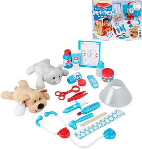 Melissa Doug - set da gioco veterinario - 24 pezzi - inclusa custodia