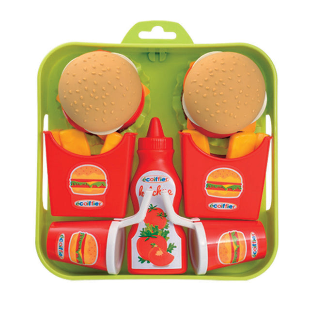 Set di giocattoli alimentari Ecoffier Vassoio per hamburger ecoiffier