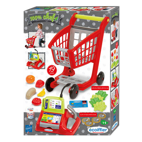 Écoiffier ecoiffier Carrello della spesa al 100%, cassa della spesa