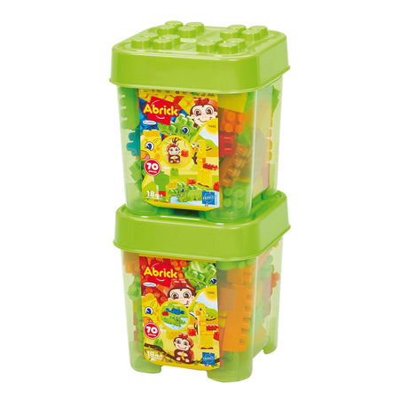 Ecoffier ecoiffier mattoncini da costruzione Abrick Jungle in scatola portaoggetti - 70 pezzi.