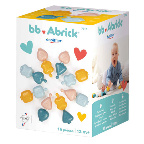 Set da gioco di costruzione con perline per abilità motorie Abrick ecoiffier bb - 16 pezzi.