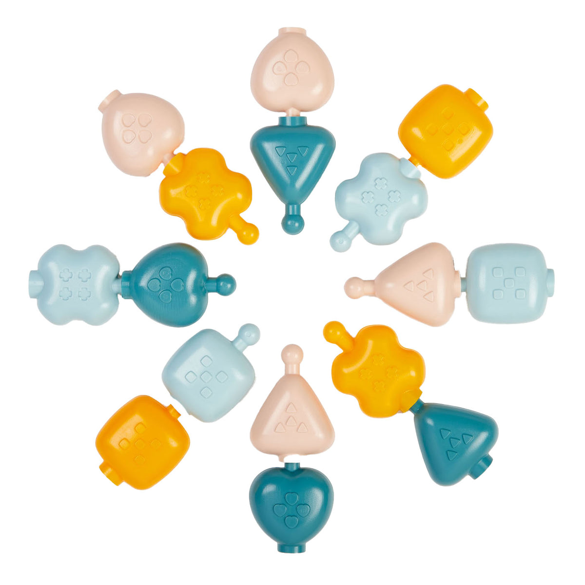 Set da gioco di costruzione con perline per abilità motorie Abrick ecoiffier bb - 16 pezzi.
