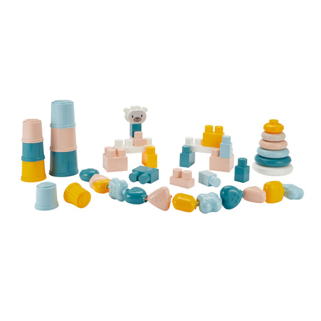 Abrick ecoiffier bb set da gioco 4in1 per bambini in scatola portaoggetti - 41 pz.