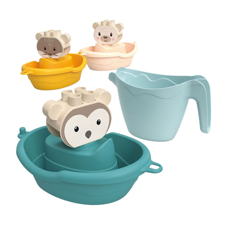 Abrick ecoiffier bb barchette da bagno animali con annaffiatoio - 7 pz.