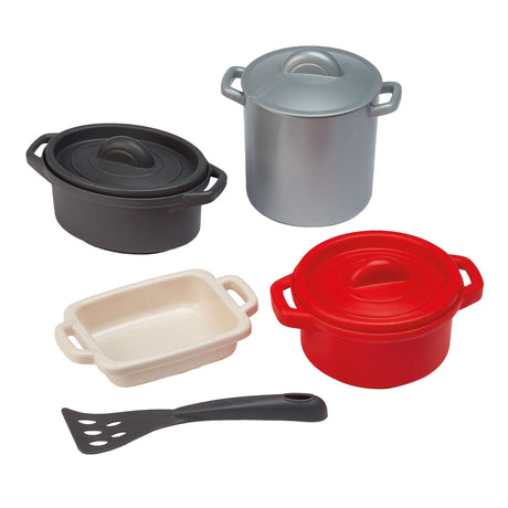 Écoiffier ecoiffier 100% padelle chef e set da pranzo - 8 pezzi.