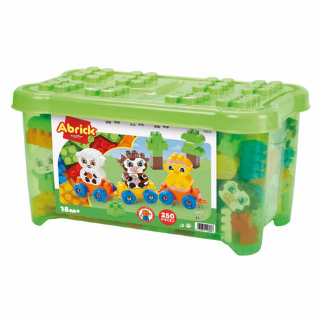Ecoiffier trenino in mattoni con animali della fattoria - 250 pezzi.