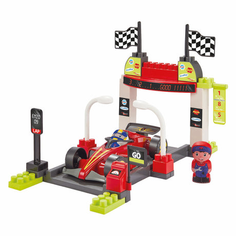 Ecoiffier set da gioco in mattoni pit stop formula 1