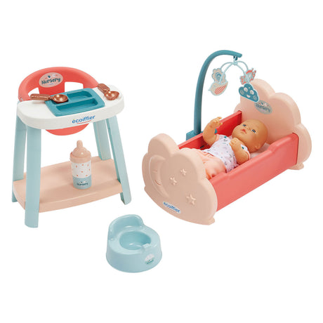 Cameretta per bambini 3in1 Ecoiffier con bambolina - 8 pezzi.