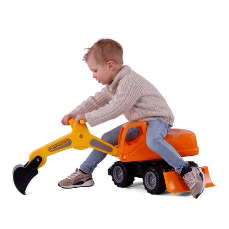 Cavallino Mega Excavator Walking Car Orange, 79 cm
