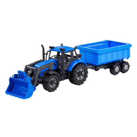 Cavallino Tractor con caricatore e sostenitore che ribalta il camion blu, scala 1:32