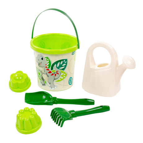 Set di cavallino safari xl set con forme di sabbia dino, 8dlg.