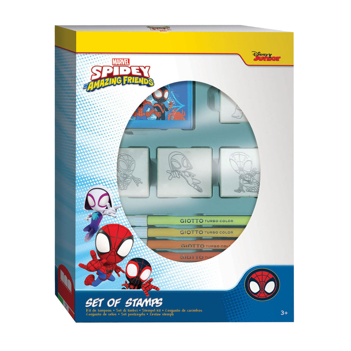 Multiprint Spidey Stamp set con 4 francobolli