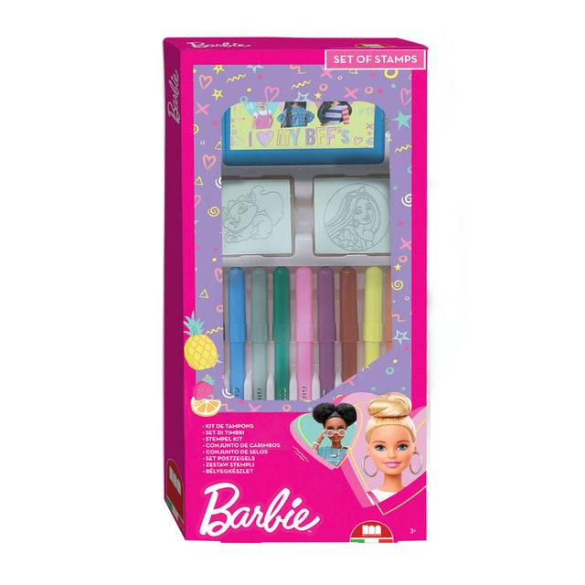 Multiprint Barbie Stamp Set con penne in feltro