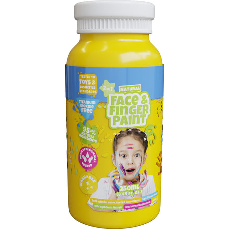 Flacone di pittura con le dita Boti Natural Face - giallo, 250 ml