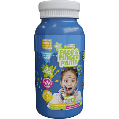 Flacone di pittura con dita Boti per il viso naturale - blu, 250 ml