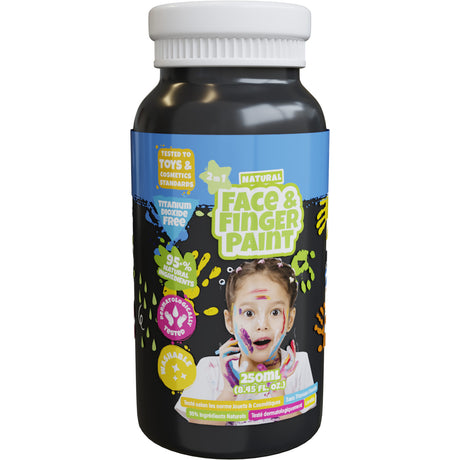 Flacone di pittura con dita Boti per il viso naturale - nero, 250 ml