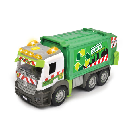 Dickie Toys Action Truck - camion della spazzatura - 26 cm - luci e suoni - veicolo giocattolo