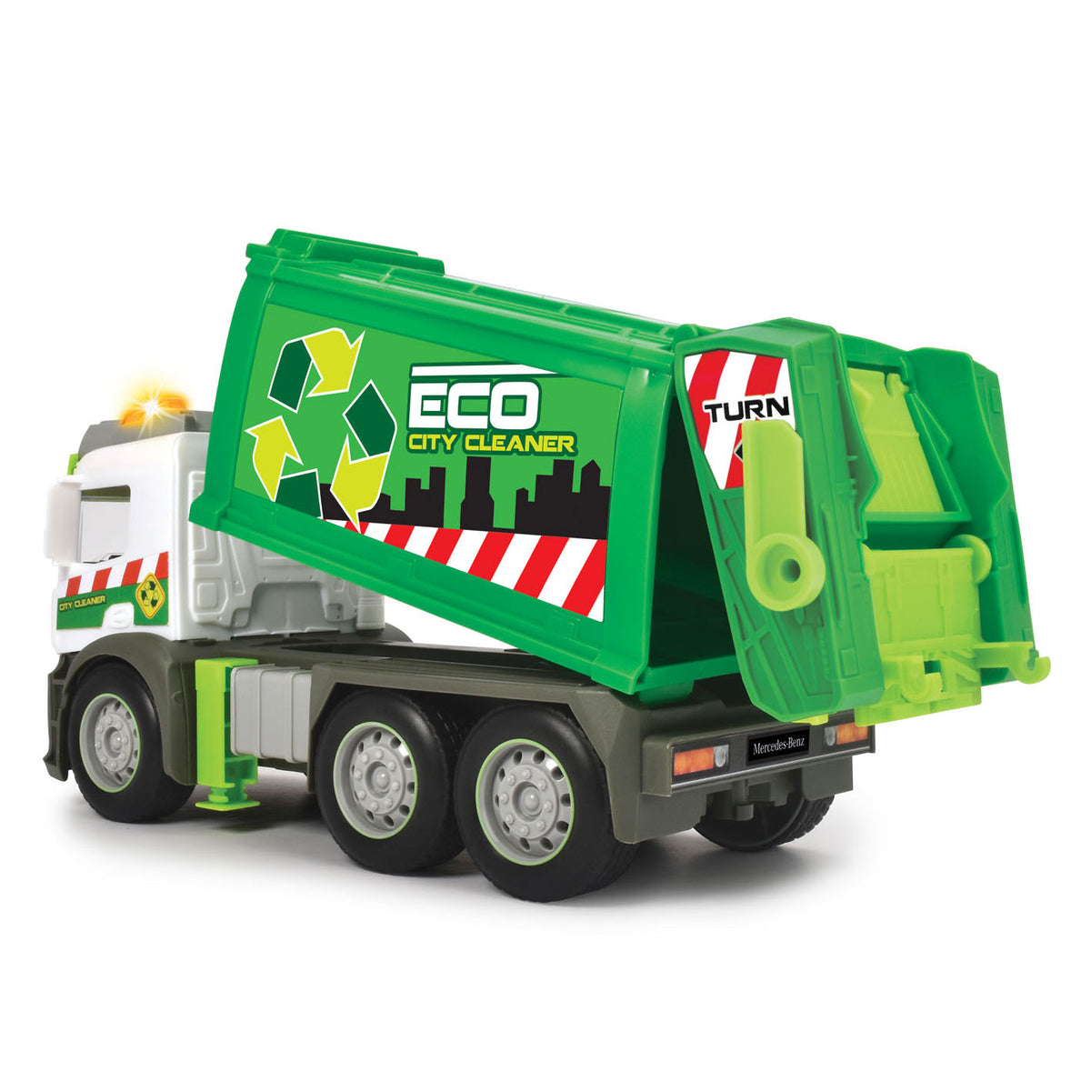 Dickie Toys Action Truck - camion della spazzatura - 26 cm - luci e suoni - veicolo giocattolo