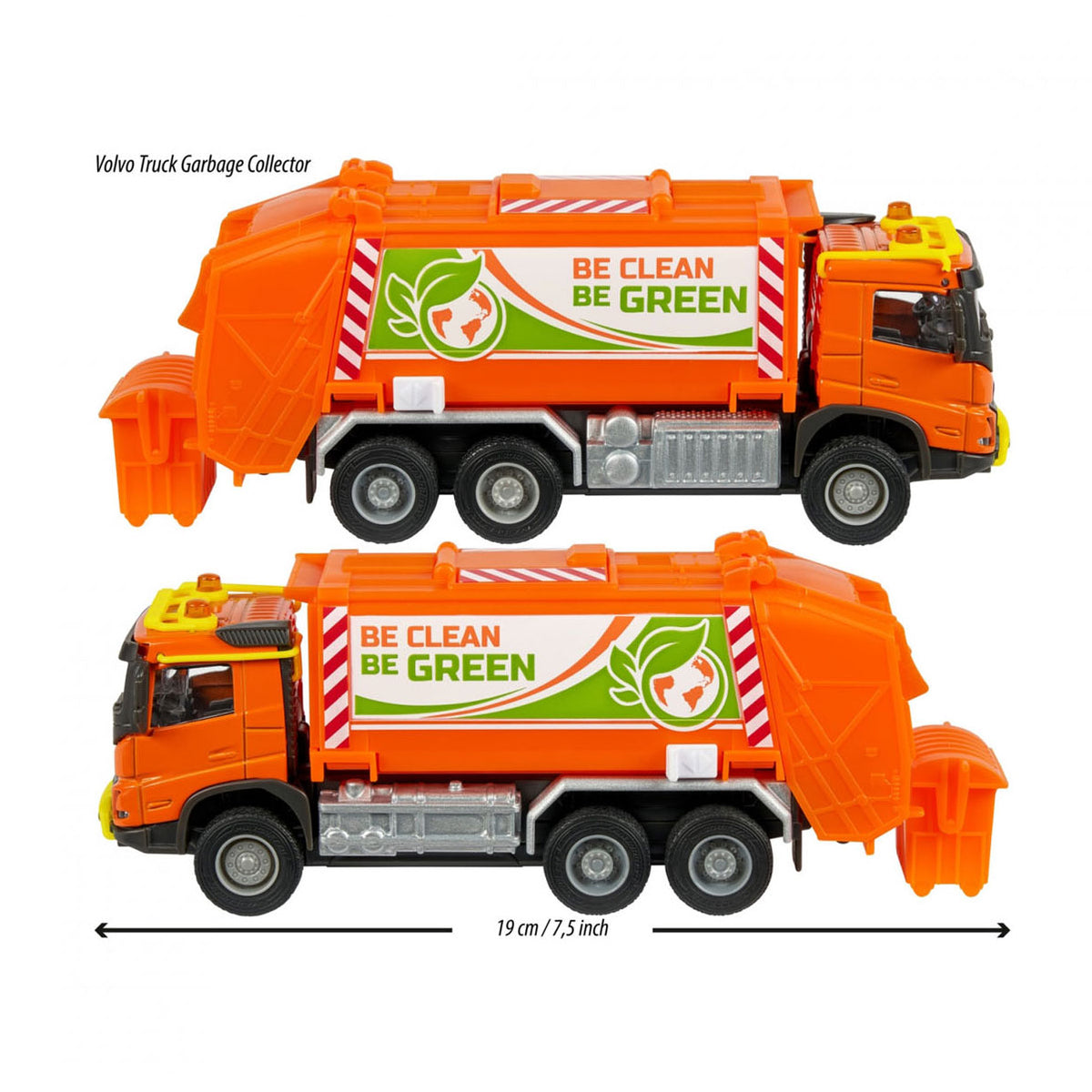 Majorette Grand Series - camion della spazzatura Volvo Truck - metallo - luci e suoni - 18 cm - veicolo giocattolo