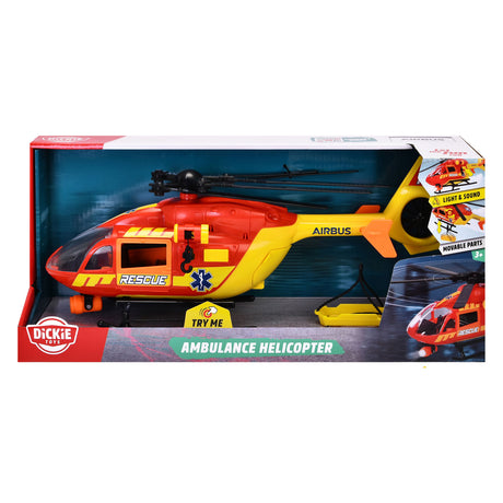 Dickie Toys - Elicottero ambulanza - Elicottero ospedaliero - Luci e suoni - Elica rotante - a partire da 3 anni