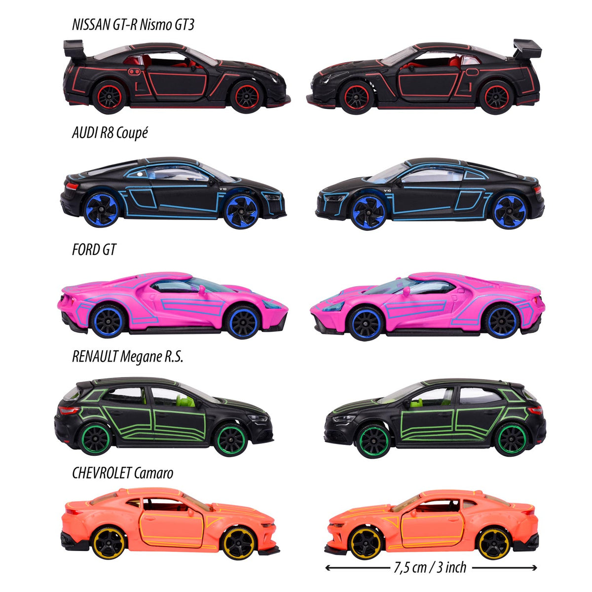 Majorette Light Racers Cars GiftPack, 5st.